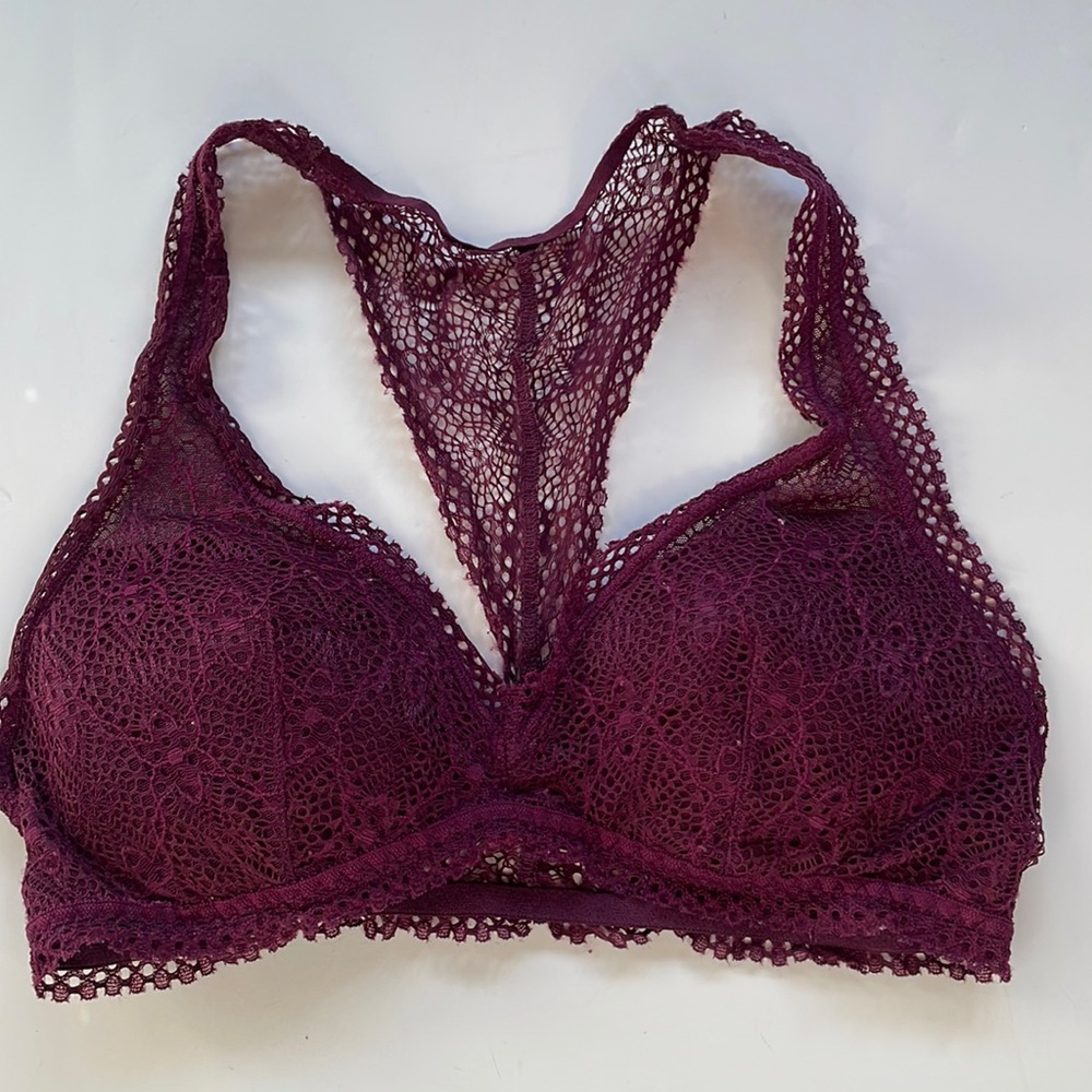 Aerie lace lightly padded racer back bralette size medium